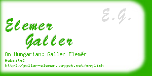 elemer galler business card