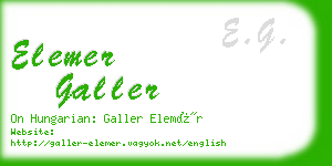 elemer galler business card